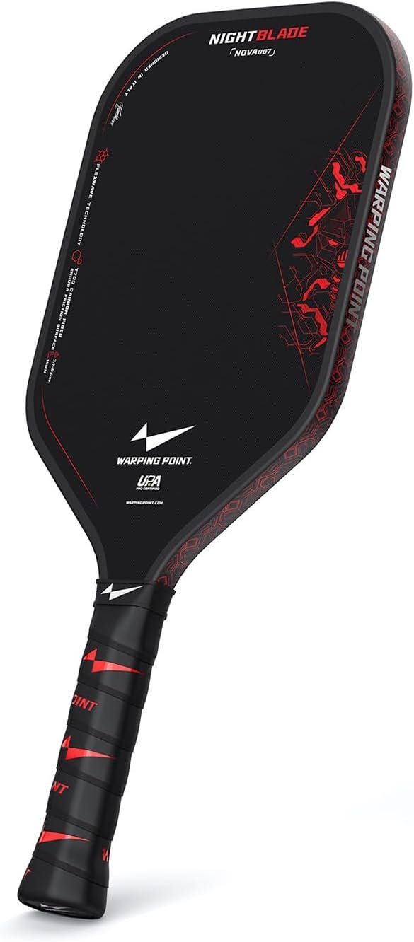 Nightblade Raw Carbon Fiber Pickleball Paddle, Foam Filled Polymer Honeycomb Core, UPA-A & USAPA Approved, Endura Friction Surface, Long Handle for Two Handed Backhand, Enhanced Impact Feel & Spin - Image 8
