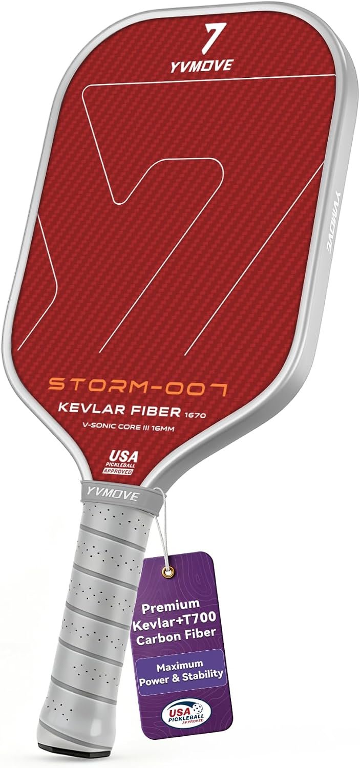 YVmove 16mm Kevlar T700 Carbon Fiber Pickleball Paddle, USAPA Approved - Image 11
