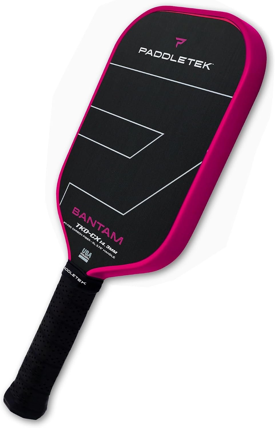 Paddletek Bantam TKO-CX 14.3mm Pickleball Paddles with Polymer Honeycomb Core - Unidirectional Carbon Fiber – Torsional Weighting & High Tack Performance Grip - USAPA Approved - 5.75 Inch Handle - Image 7