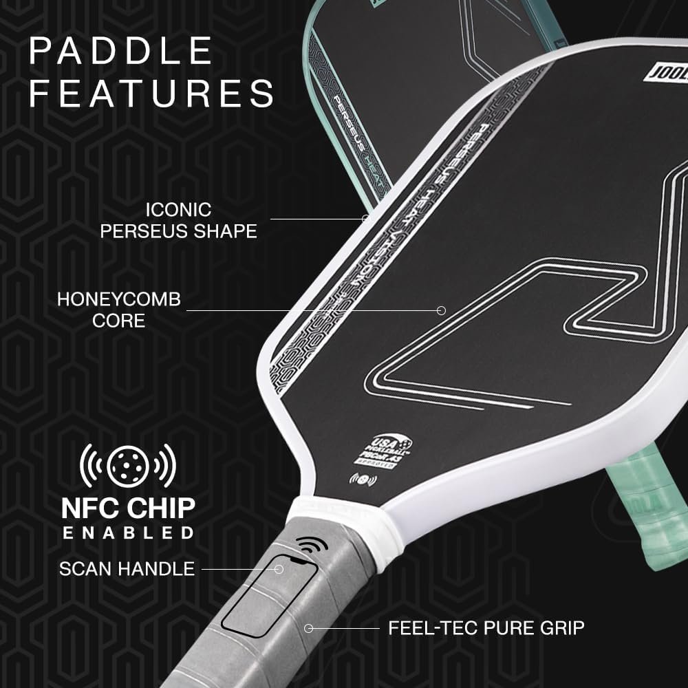 JOOLA Heat Vision Pickleball Paddles Set of 2 - Includes: 2 Pickleball Paddles, 4 Balls & Sling Bag - Lightweight USAPA Approved Carbon Fiber Paddle, Heat-Pressed Handle for Extra Stability, NFC Chip