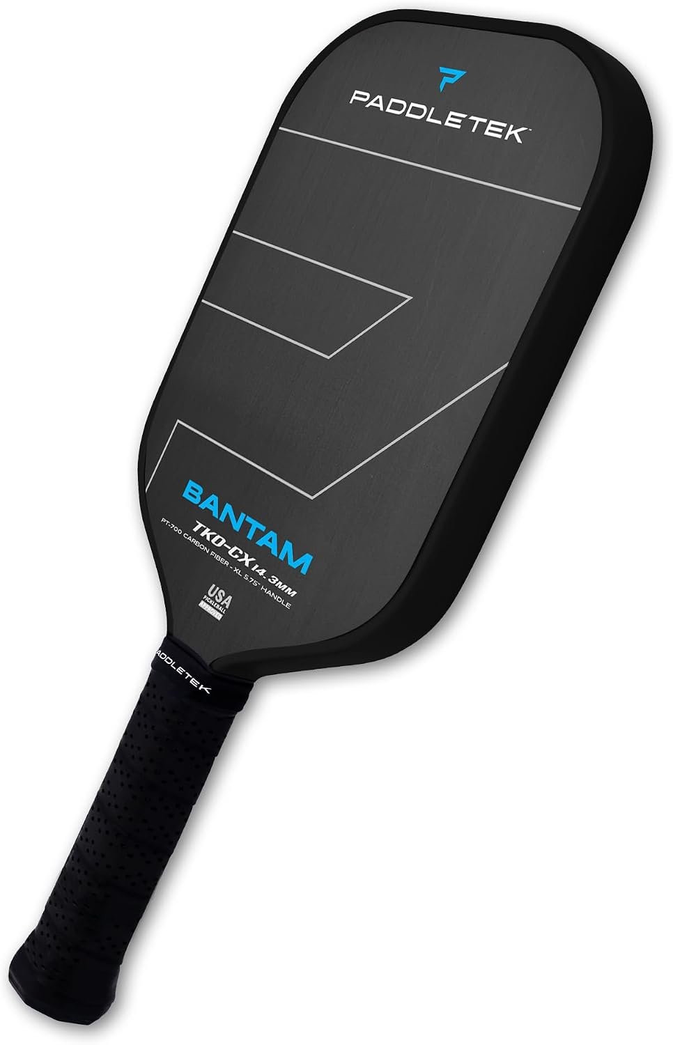 Paddletek Bantam TKO-CX 14.3mm Pickleball Paddles with Polymer Honeycomb Core - Unidirectional Carbon Fiber – Torsional Weighting & High Tack Performance Grip - USAPA Approved - 5.75 Inch Handle - Image 6