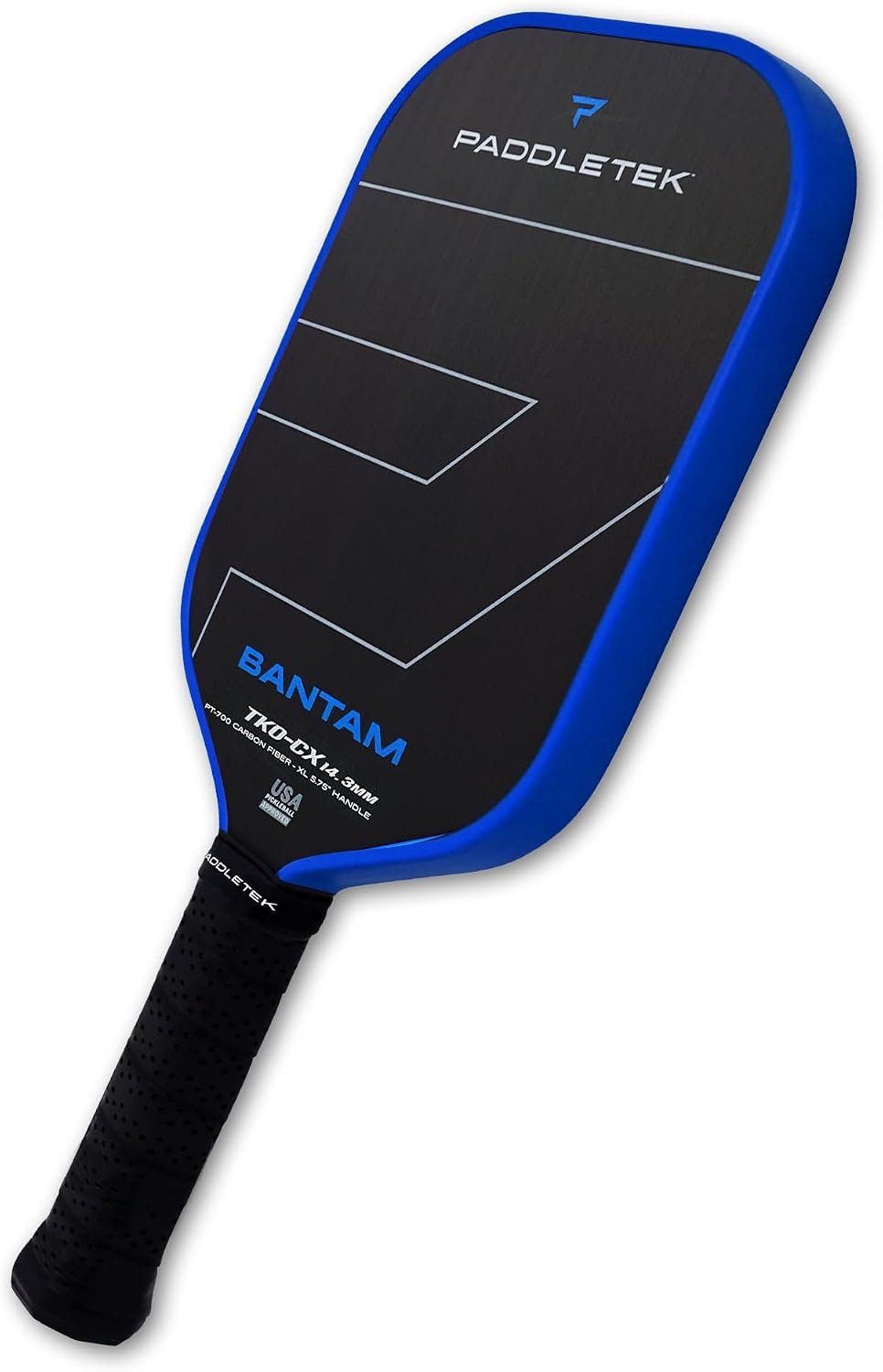 Paddletek Bantam TKO-CX 14.3mm Pickleball Paddles with Polymer Honeycomb Core - Unidirectional Carbon Fiber – Torsional Weighting & High Tack Performance Grip - USAPA Approved - 5.75 Inch Handle - Image 9