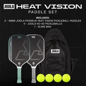 JOOLA Heat Vision Pickleball Paddles Set of 2 - Includes: 2 Pickleball Paddles, 4 Balls & Sling Bag - Lightweight USAPA Approved Carbon Fiber Paddle, Heat-Pressed Handle for Extra Stability, NFC Chip - Image 3
