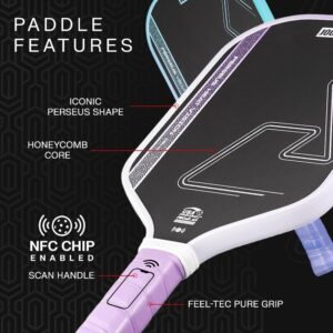JOOLA Heat Vision Pickleball Paddles Set of 2 - Includes: 2 Pickleball Paddles, 4 Balls & Sling Bag - Lightweight USAPA Approved Carbon Fiber Paddle, Heat-Pressed Handle for Extra Stability, NFC Chip - Image 4