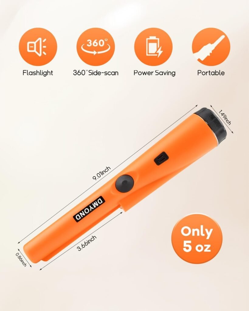 Dmyond Metal Detector Pinpointer, Professional Waterproof with 9V Battery