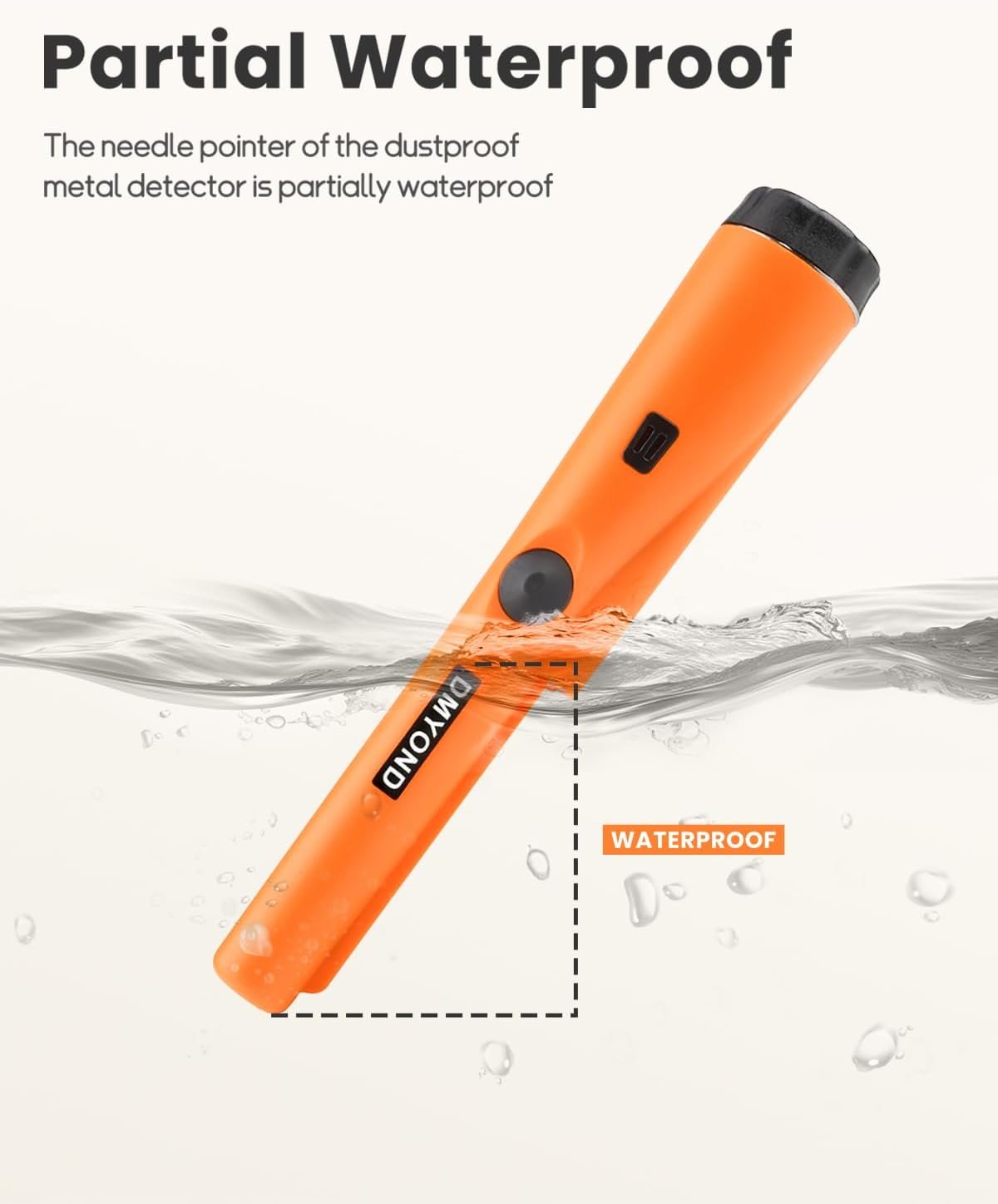 Dmyond Metal Detector Pinpointer, Professional Waterproof with 9V Battery - Image 6