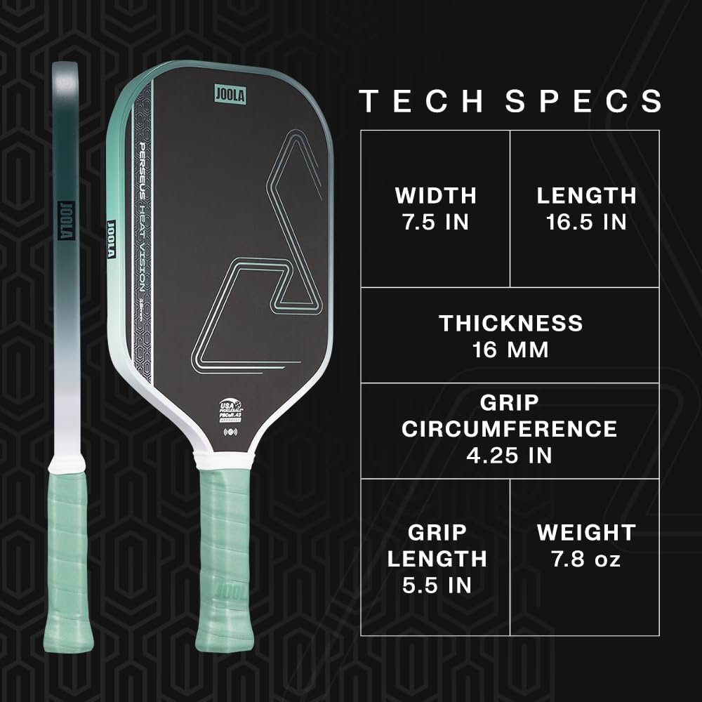JOOLA Heat Vision Pickleball Paddles Set of 2 - Includes: 2 Pickleball Paddles, 4 Balls & Sling Bag - Lightweight USAPA Approved Carbon Fiber Paddle, Heat-Pressed Handle for Extra Stability, NFC Chip