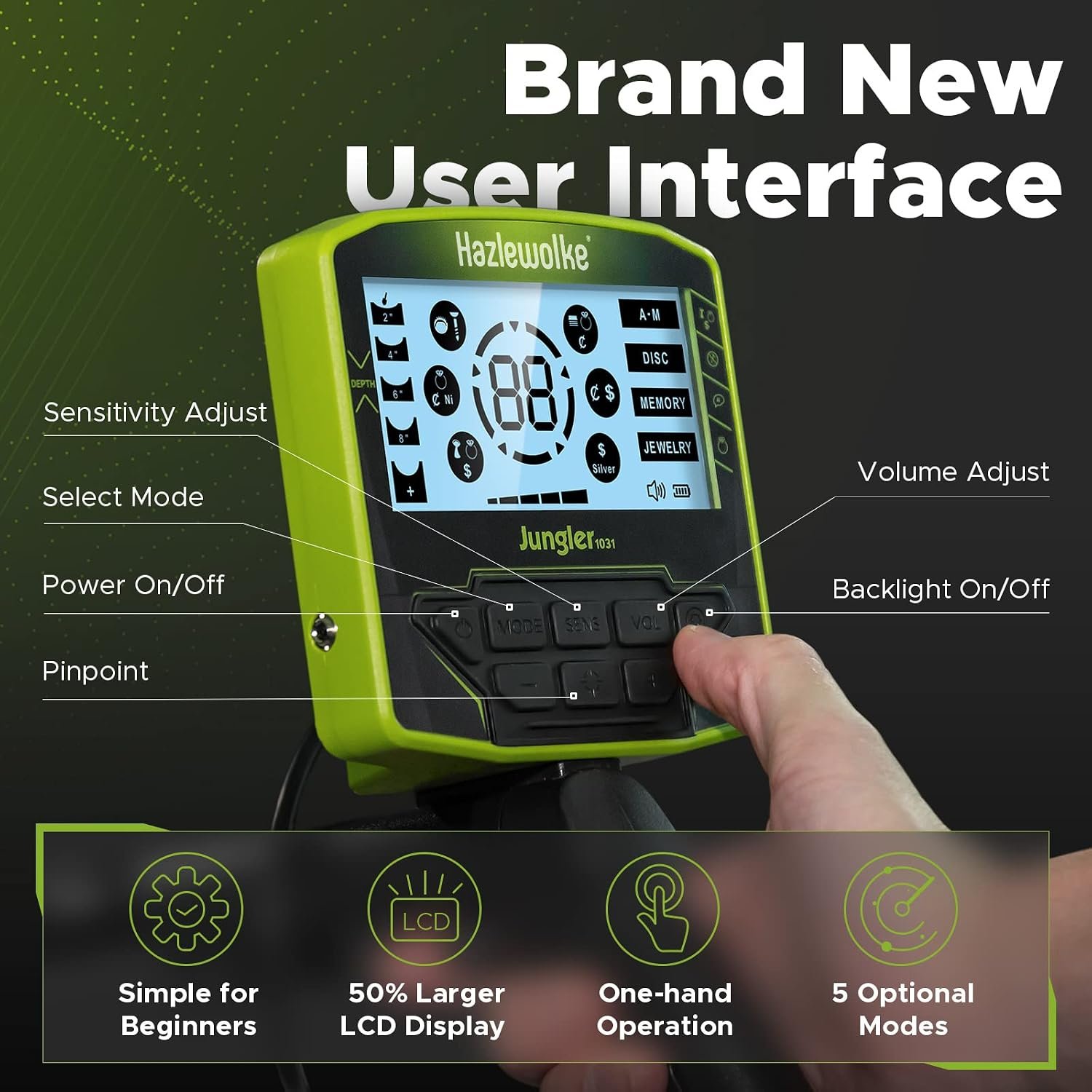 Metal Detector for Adults, Rechargeable Battery for 20H Typical Use, 5 Professional Mode with Higher Accuracy 10” Waterproof Coil for Gold Detecting - Image 3