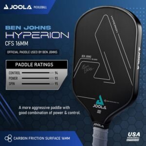 JOOLA Ben Johns Hyperion CFS Pickleball Paddle – Carbon Surface with High Grit & Spin, Elongated Handle, USAPA Approved Ben Johns Paddle - Image 2