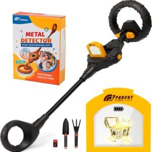 PANCKY Metal Detector for Kids, IP68 Waterproof 3-10 Year Kids Metal Detector Kit with LCD Display, Automatic Sensitivity Adjustment, 6.6" Search Coil, 1.65lb Lightweight, Gift for Boys & Girls, Black - Image 1