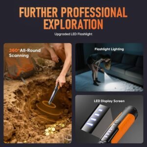 Metal Detector Pinpointer, Search Treasure Pinpointing Finder Probe with LCD Display, Professional Waterproof Handheld Pin Pointer Wand with 4 Modes for Metal Detector Adults, Kids - Image 4