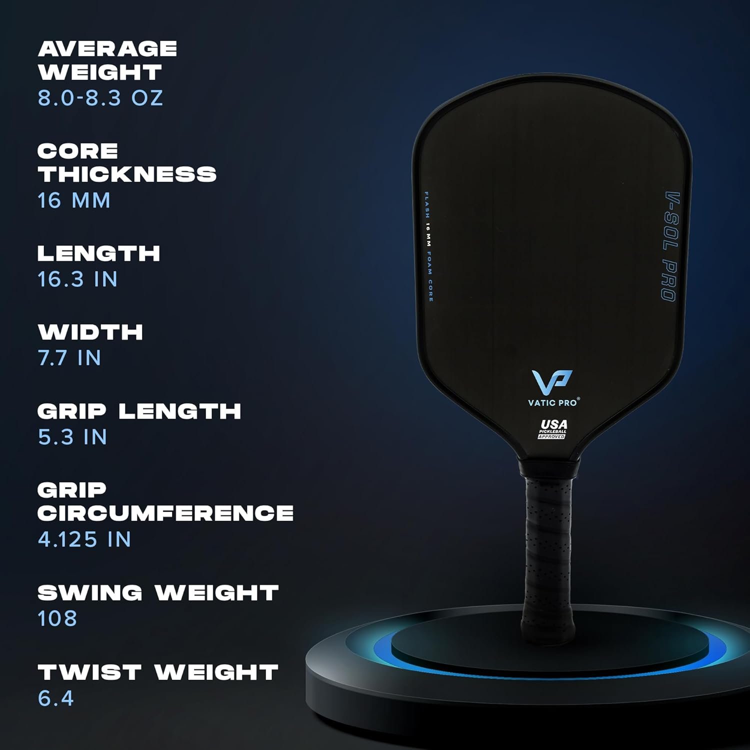 Vatic Pro - V-Sol Pro 16mm - Foam Core - Includes Paddle Cover - Image 2