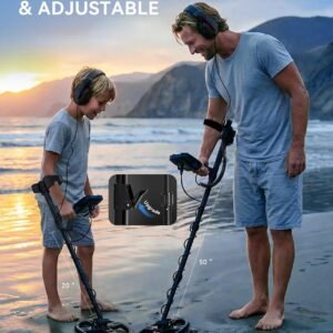 SUNPOW Rechargeable Metal Detector for Adults, IP68 Waterproof 11" Double D Coil, Professional High Accuracy Gold Detector with Large Backlit LED Display for Beach, Field, Garden - Image 7
