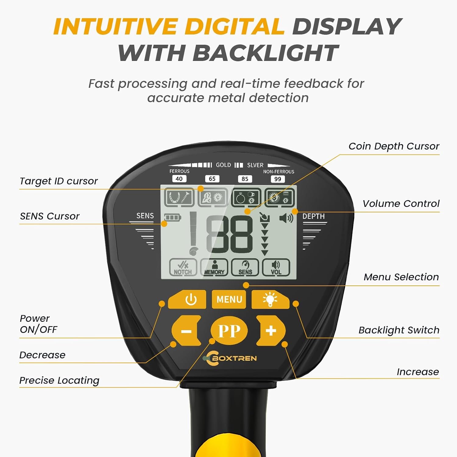 Higher Accuracy Metal Detector for Adults: 2026 Latest Professional Gold Detector with Backlit LCD, Advanced DSP Chip, IP68 Waterproof 10" Large Coil, Portable & Lightweight, Gifts for Men Fathers Dad - Image 5