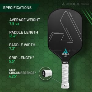 JOOLA Vision Pickleball Paddle with Textured Carbon Grip Surface Technology for Maximum Spin and Control with Added Power - Polypropylene Honeycomb Core Pickleball Racket 16mm - Image 4