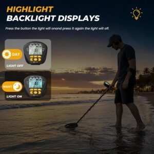 Higher Accuracy Metal Detector for Adults: 2026 Latest Professional Gold Detector with Backlit LCD, Advanced DSP Chip, IP68 Waterproof 10" Large Coil, Portable & Lightweight, Gifts for Men Fathers Dad - Image 6
