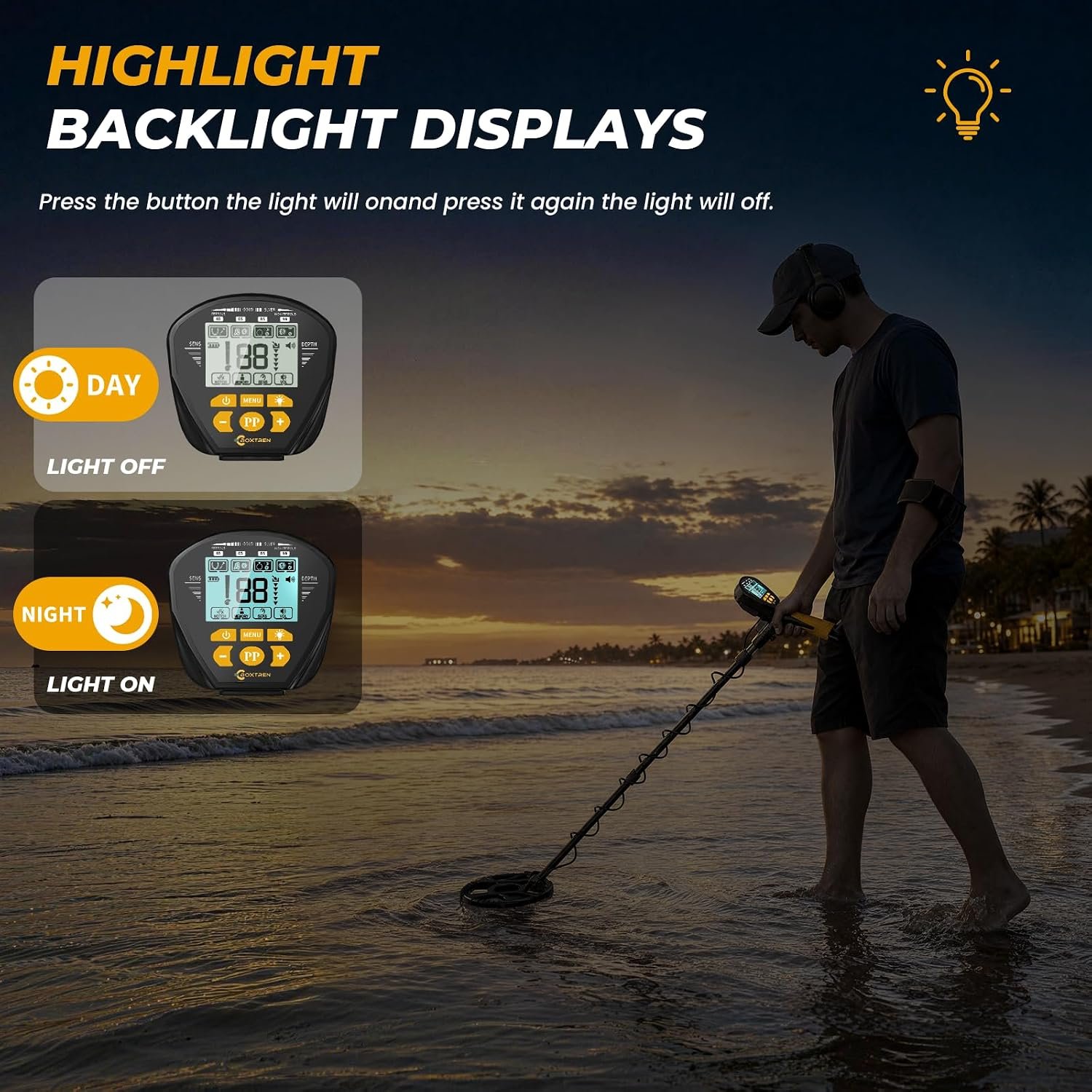 Higher Accuracy Metal Detector for Adults: 2026 Latest Professional Gold Detector with Backlit LCD, Advanced DSP Chip, IP68 Waterproof 10" Large Coil, Portable & Lightweight, Gifts for Men Fathers Dad - Image 6