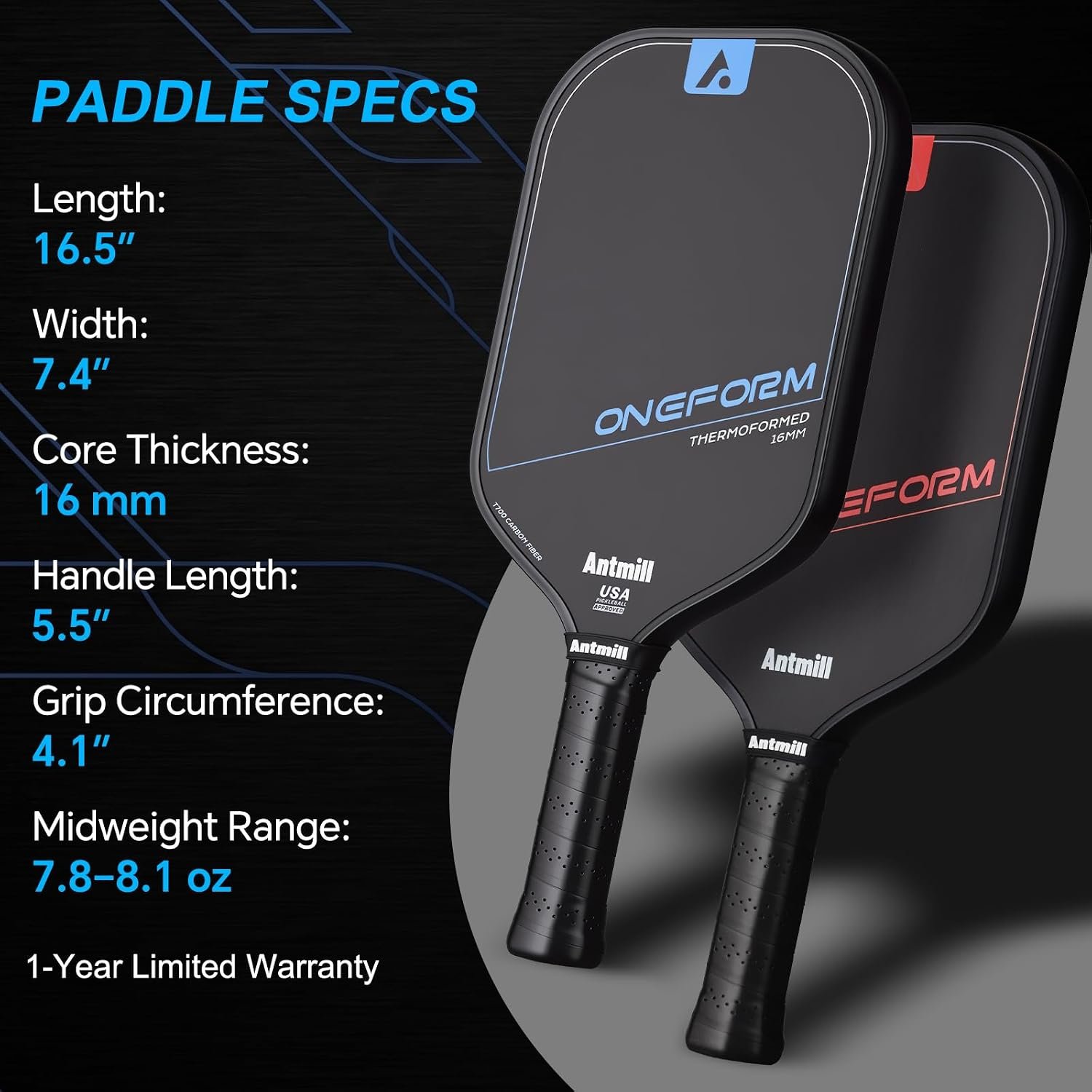 Pickleball Paddles Set of 2 – Thermoformed T700 Carbon Fiber Paddle Set, USAPA Approved - Image 6