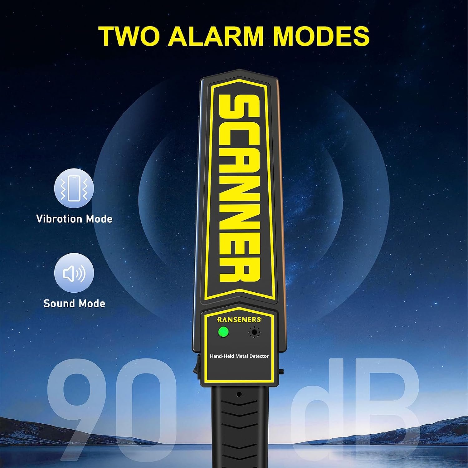 RANSENERS Handheld Metal Detector Wand,Security Wand,Portable Adjustable Sound & Vibration Alerts, Detect All Metal Products (Include Battery) - Image 4