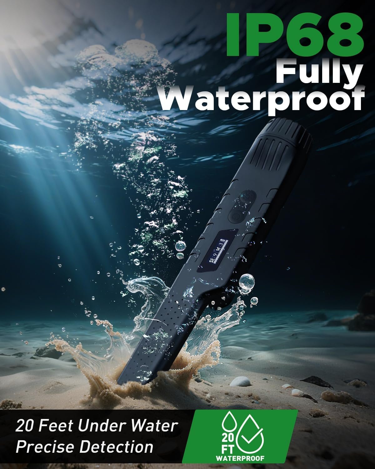 Rechargeable Metal Detector Pinpointer for Adults & Kids, Fully Waterproof Hand-held Metal Detectors Wand with One-Key Interference Elimination, Superhet-Tec Pin Pointer Metal Detector Accessories - Image 5