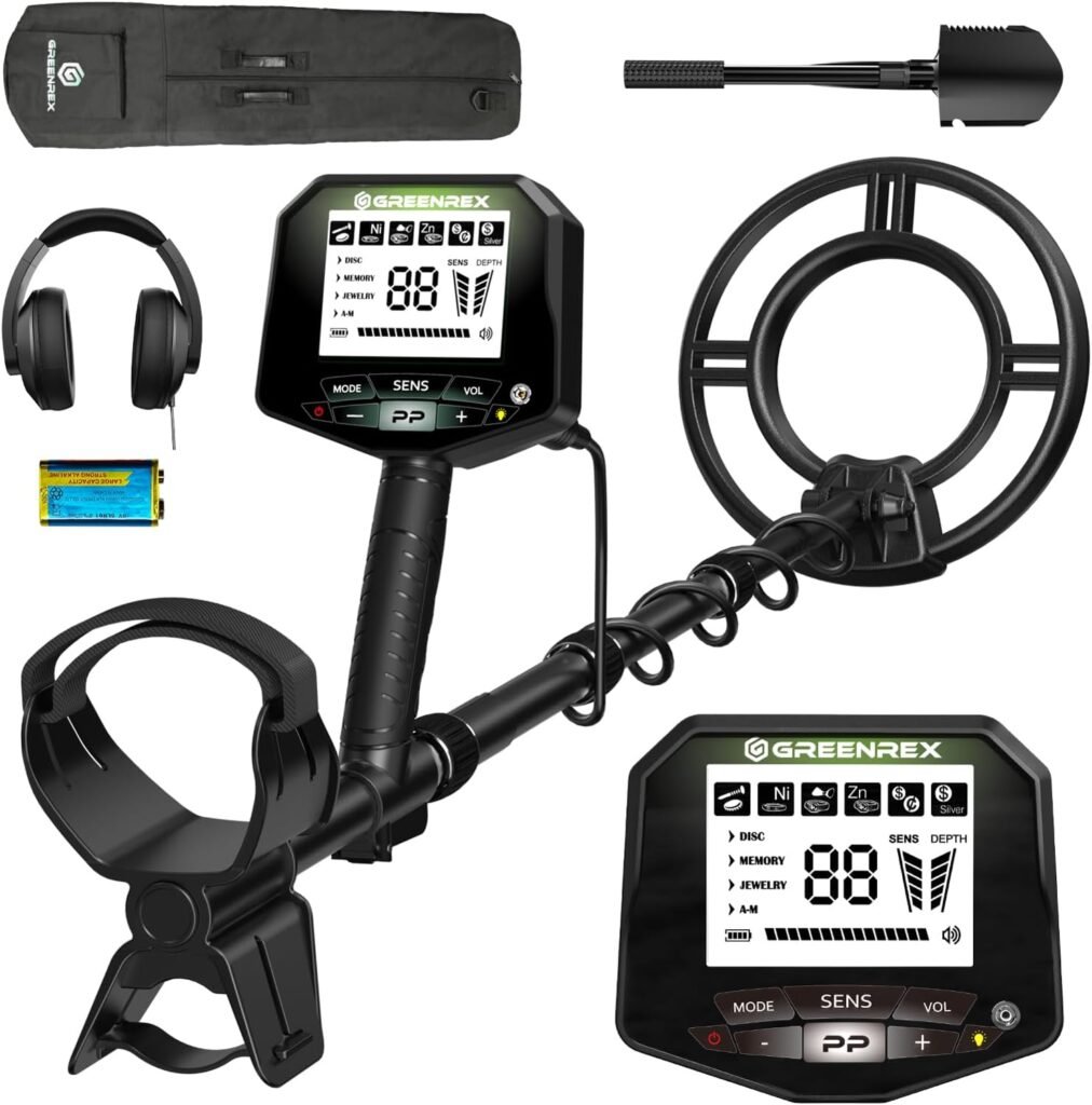 Metal Detector for Adults Professional, Waterproof Pinpoint, High Accuracy Gold and Silver Detection, Underwater and Beach Use, 10'' IP68 Coil, Bigger LCD, New Advanced DSP Chip, Black