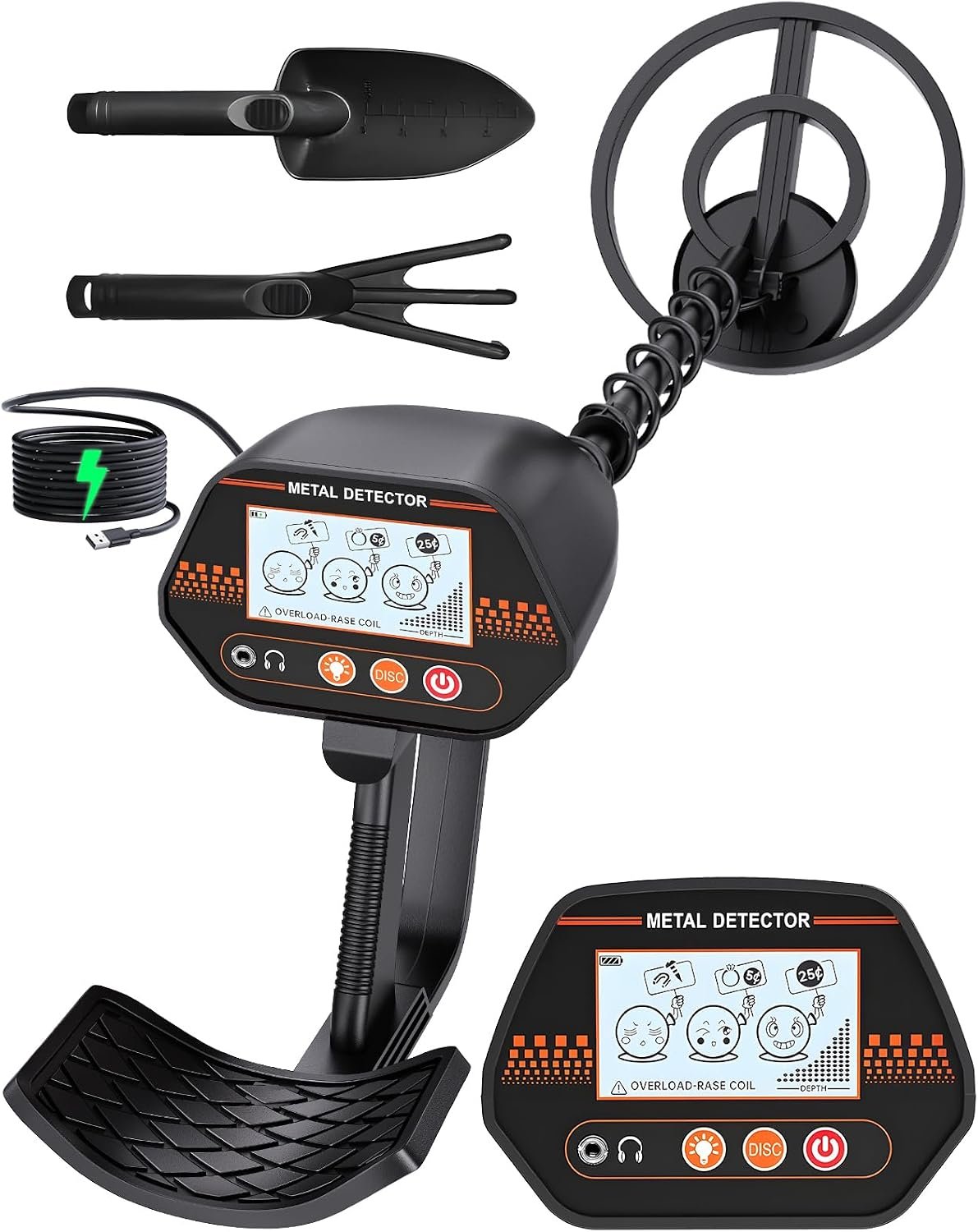 Metal Detector for Kids, Easy to use, Fun LCD Display, Lightweight & Adjustable Kids Metal Detector, 8" Waterproof Coil, Beach/Backyard Hunting, Gifts for Kids Ages 8-12 (Rechargeable Kit) - Image 1