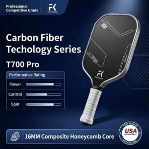 T700 Carbon Fiber Pickleball Paddle Set of 2, 16mm Polypropylene Honeycomb Core, Textured Surface for Spin & Control, Cushioned Grip, USAPA Approved - Image 3
