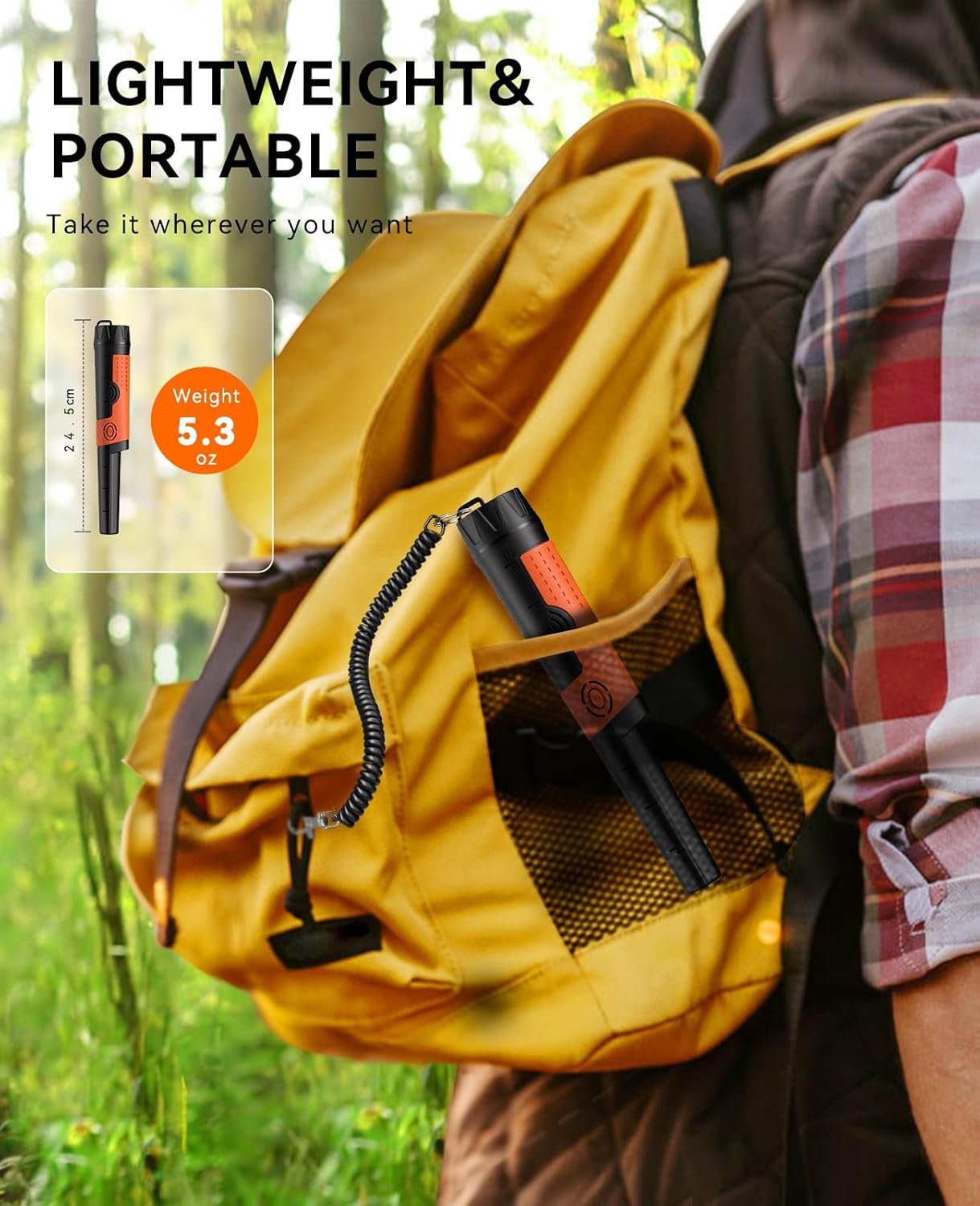 SUNPOW Metal Detector Pinpointer for Adults & Kids - Waterproof Handheld Pin Pointer Wand - High Sensitivity 360° Detection - Easy to Use 2 Alert Modes - Treasure Pinpointing Finder Probe - OTMD12 - Image 6