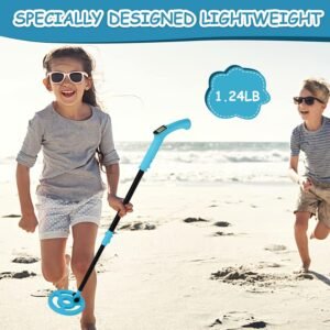 OMMO Kids Metal Detector, Adjustable 27.5"-37.8" with LCD Display (Azure) - Image 5