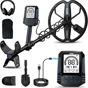 SUNPOW Professional Metal Detector for Adults - Pinpoint Accurate & Easy to Use - 12" Waterproof Coil, 2X Backlit LCDs, DSP Chip, 5 Modes - Adjustable (19"-59") for Beach, Field, Garden - Image 8