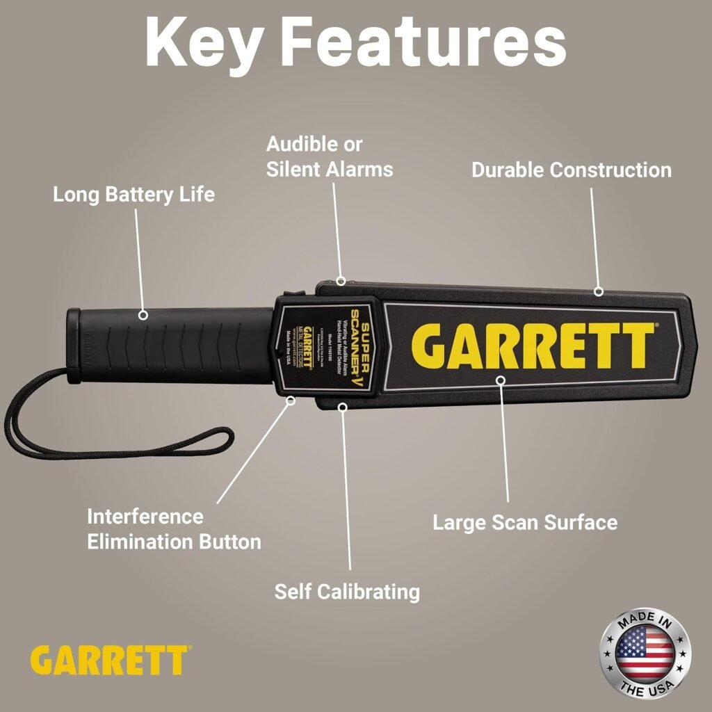 Garrett Super Scanner V Handheld Security Metal Detector Wand, USA Made