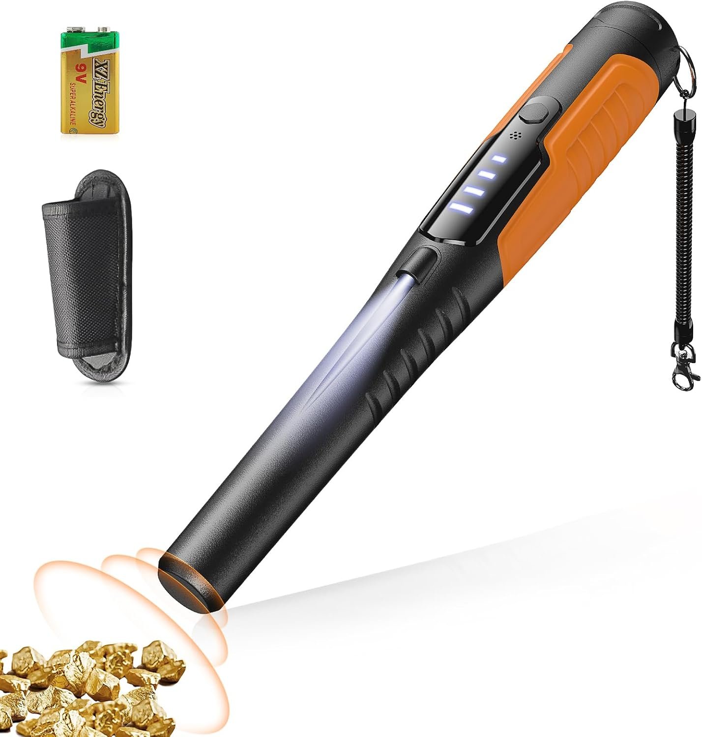 Metal Detector Pinpointer, Search Treasure Pinpointing Finder Probe with LCD Display, Professional Waterproof Handheld Pin Pointer Wand with 4 Modes for Metal Detector Adults, Kids - Image 1