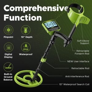 Metal Detector for Adults, Rechargeable Battery for 20H Typical Use, 5 Professional Mode with Higher Accuracy 10” Waterproof Coil for Gold Detecting - Image 8
