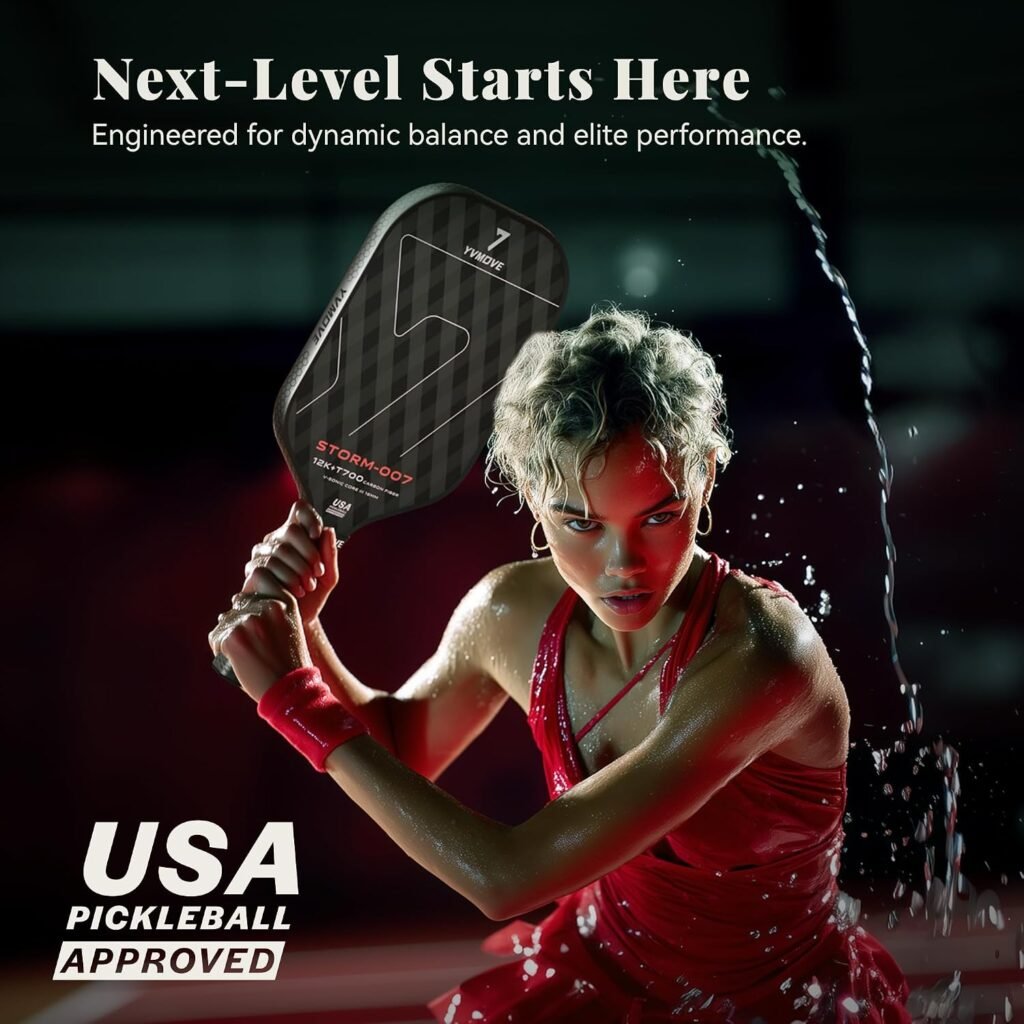 YVmove 16mm Kevlar T700 Carbon Fiber Pickleball Paddle, USAPA Approved