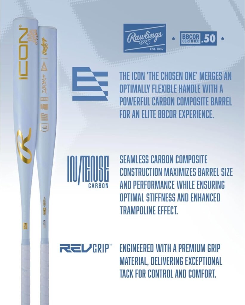 Rawlings | 2026 | ICON The Chosen One Baseball Bat | BBCOR | -3 | 1 Pc.