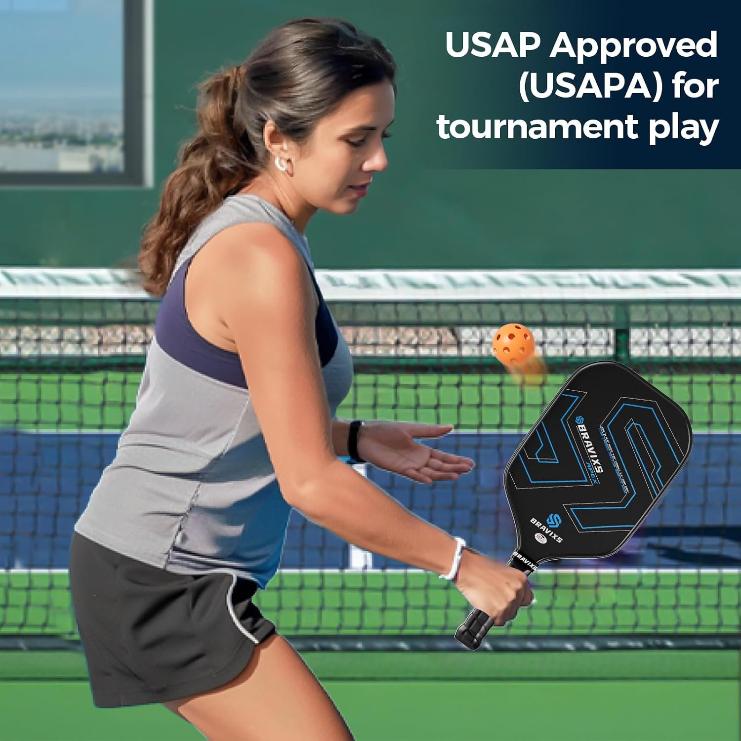 Pickleball Paddles Set of 2 USAPA Approved T700 Raw Carbon Fiber Pickleball Paddle, Friction Surface Pickleball Rackets with 4 Balls 1 Pickleball Bag, Pickle Ball Paddle Set for Men and Women - Image 5