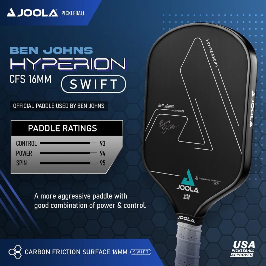 JOOLA Professional Pickleball Paddles – Raw Carbon Fiber Surface – Built for Spin, Speed & Control – Hyperion, Solaire, Perseus & Scorpeus – Swift & Standard Models – USAP Approved – Tournament-Level
