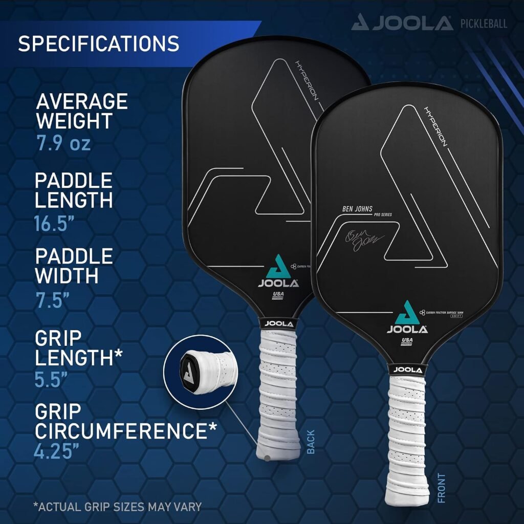JOOLA Professional Pickleball Paddles – Raw Carbon Fiber Surface – Built for Spin, Speed & Control – Hyperion, Solaire, Perseus & Scorpeus – Swift & Standard Models – USAP Approved – Tournament-Level