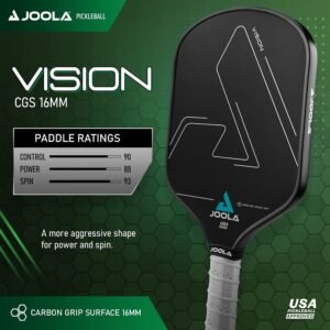 JOOLA Vision Pickleball Paddle with Textured Carbon Grip Surface Technology for Maximum Spin and Control with Added Power - Polypropylene Honeycomb Core Pickleball Racket 16mm - Image 2