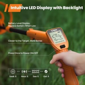 GoGonova Metal Detector, Adjustable 27.5” - 37.8” Metal Detector for Kids with LED Display, Lightweight Kids Metal Detector Kit with 6.8” Waterproof Search Coil, Gift for Boys & Girls, Orange - Image 5