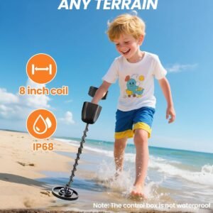 Metal Detector for Kids, Easy to use, Fun LCD Display, Lightweight & Adjustable Kids Metal Detector, 8" Waterproof Coil, Beach/Backyard Hunting, Gifts for Kids Ages 8-12 (Rechargeable Kit) - Image 5