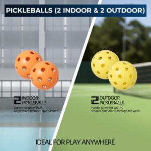 Pickleball Paddles Set of 2 USAPA Approved T700 Raw Carbon Fiber Pickleball Paddle, Friction Surface Pickleball Rackets with 4 Balls 1 Pickleball Bag, Pickle Ball Paddle Set for Men and Women - Image 8