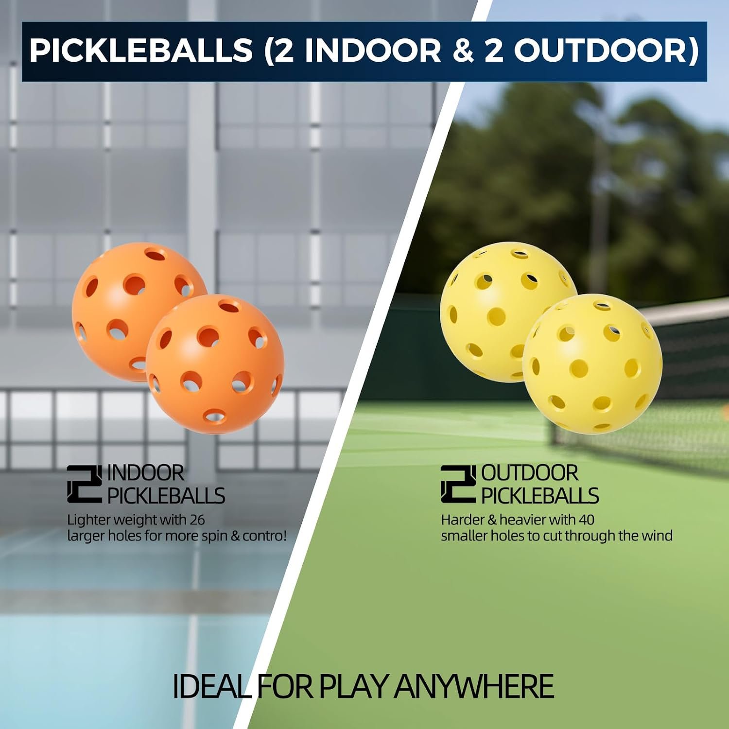 Pickleball Paddles Set of 2 USAPA Approved T700 Raw Carbon Fiber Pickleball Paddle, Friction Surface Pickleball Rackets with 4 Balls 1 Pickleball Bag, Pickle Ball Paddle Set for Men and Women - Image 8