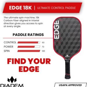 Diadem Edge 18K Pickleball Paddle Series | USAPA Approved, 18K Carbon Fiber Face for Unmatched Spin & Control, Durable Edge Shield Pro | Multiple Colors & Styles - Image 2