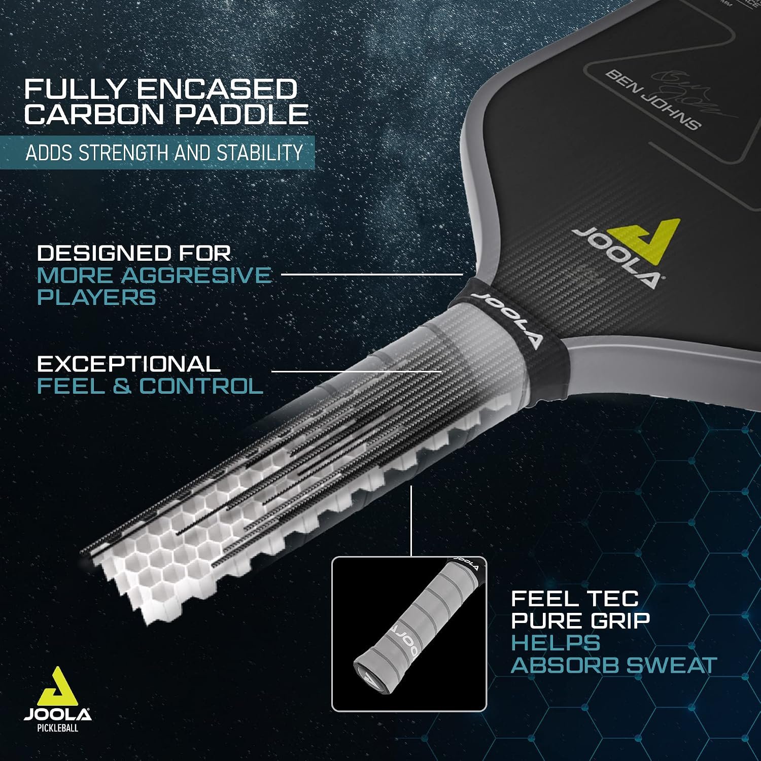 JOOLA Professional Pickleball Paddles – Charged Surface Technology for Power & Feel – Select Perseus or Hyperion Shape – Fully Encased Carbon Fiber – USAP Approved – Well Balanced w/Pop & Control - Image 5