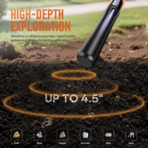 Metal Detector Pinpointer, Search Treasure Pinpointing Finder Probe with LCD Display, Professional Waterproof Handheld Pin Pointer Wand with 4 Modes for Metal Detector Adults, Kids - Image 5