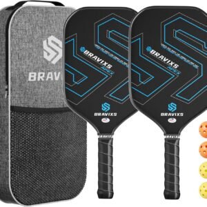 Pickleball Paddles Set of 2 USAPA Approved T700 Raw Carbon Fiber Pickleball Paddle, Friction Surface Pickleball Rackets with 4 Balls 1 Pickleball Bag, Pickle Ball Paddle Set for Men and Women - Image 1