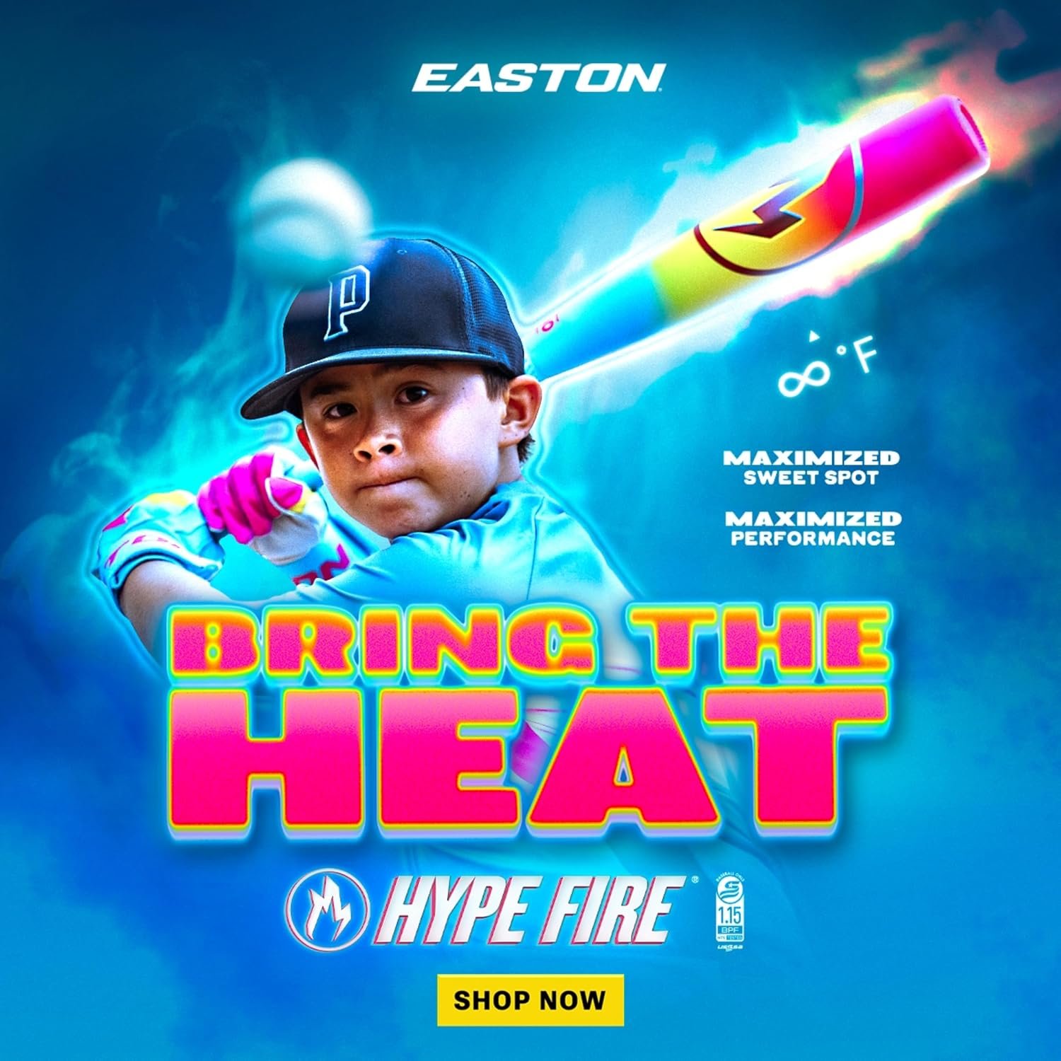Easton | 2026 | Hype Fire Baseball Bat | USSSA | -5/-8/-10 | 2 Pc. - Image 2