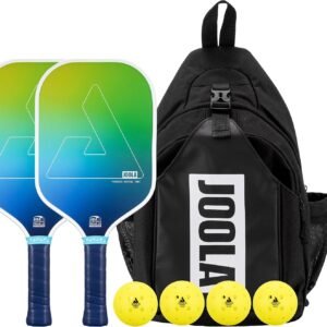 JOOLA Perseus Astral Pickleball Paddles Set of 2 - Includes: 2 Pickleball Paddles, 4 Balls & Sling Bag - Cold Press Carbon Surface - Lightweight, Beginner Friendly - USAP Approved - NFC Enabled - Image 1