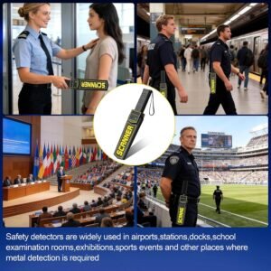 RANSENERS Handheld Metal Detector Wand,Security Wand,Portable Adjustable Sound & Vibration Alerts, Detect All Metal Products (Include Battery) - Image 7
